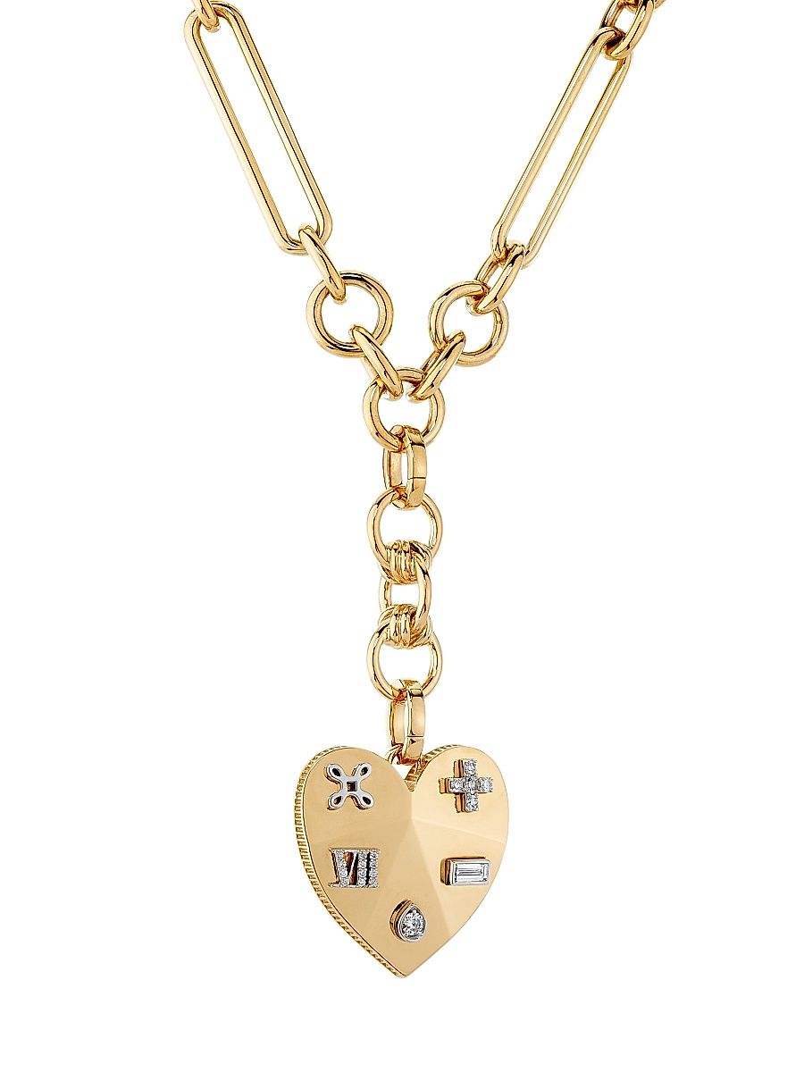 Women's Ever Growing Facets Of Love 18K Yellow Gold & 0.25 TCW Diamond Heart Pendant Necklace - Yellow Gold