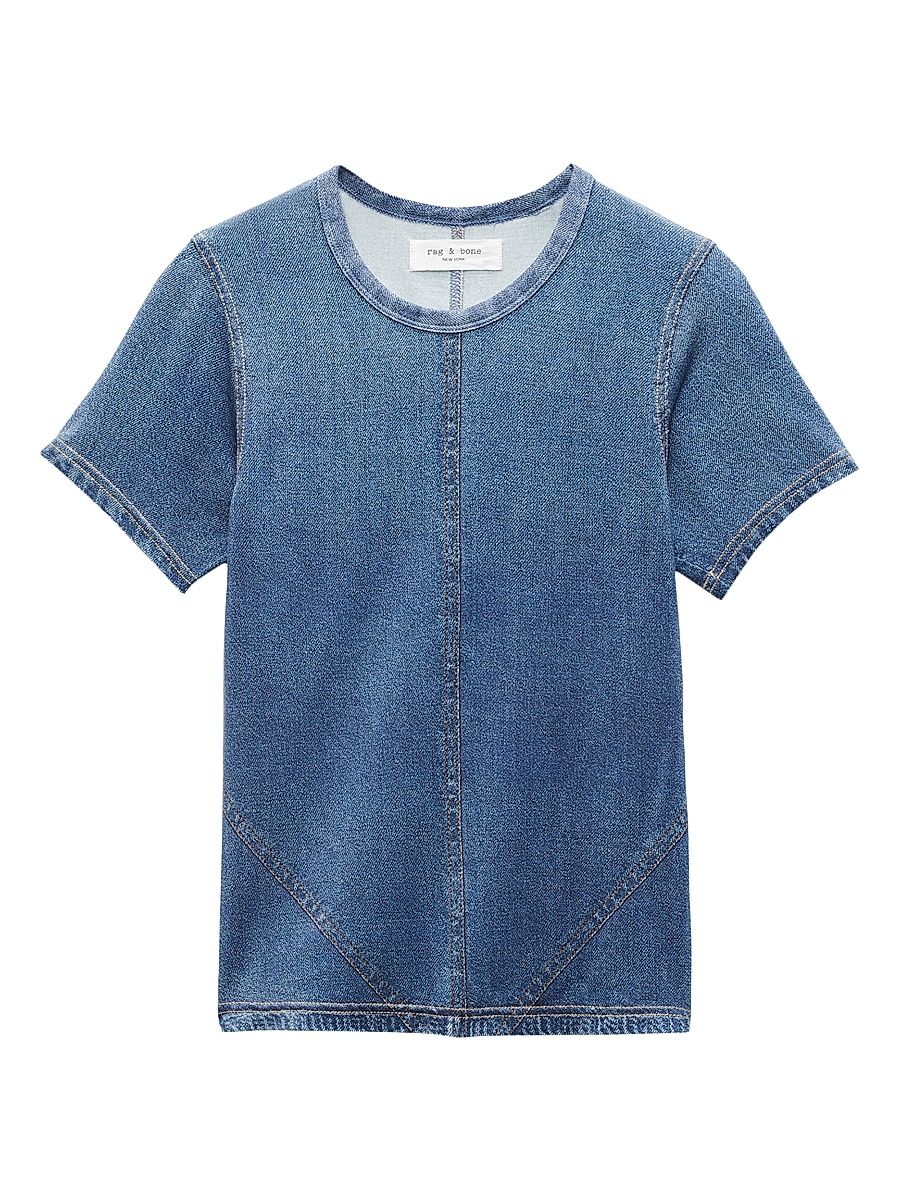 Women's Miramar Denim-Print T-Shirt - Minetta - Size Medium