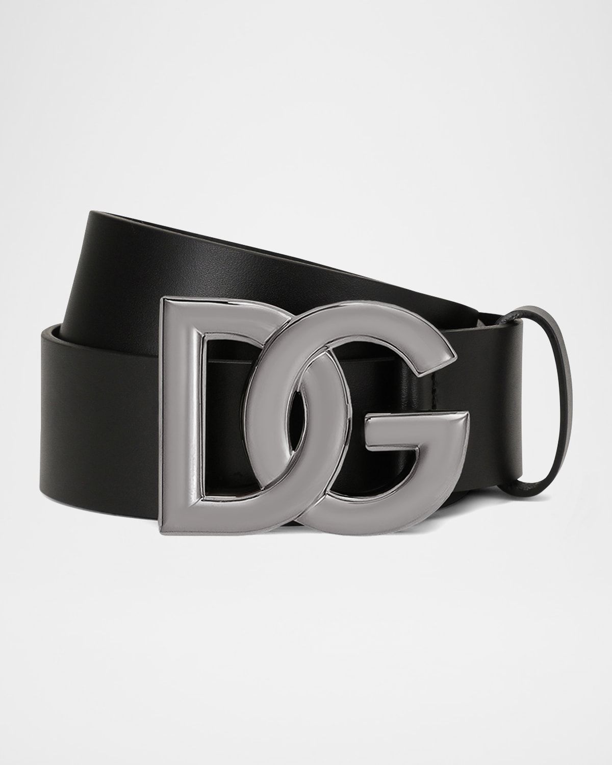 Men & apos;s DG-Logo Leather Buckle Belt
