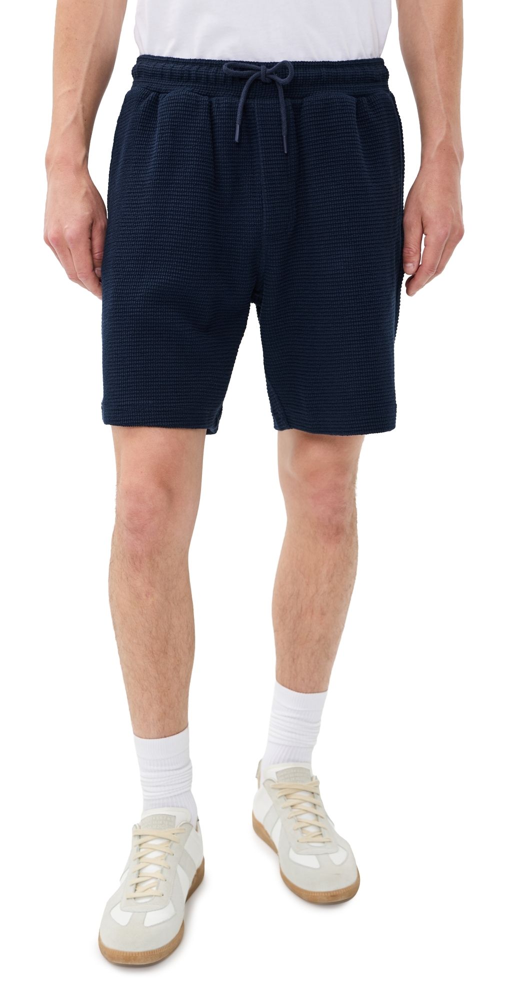 Wax London Sam Textured Interlock Shorts Navy M