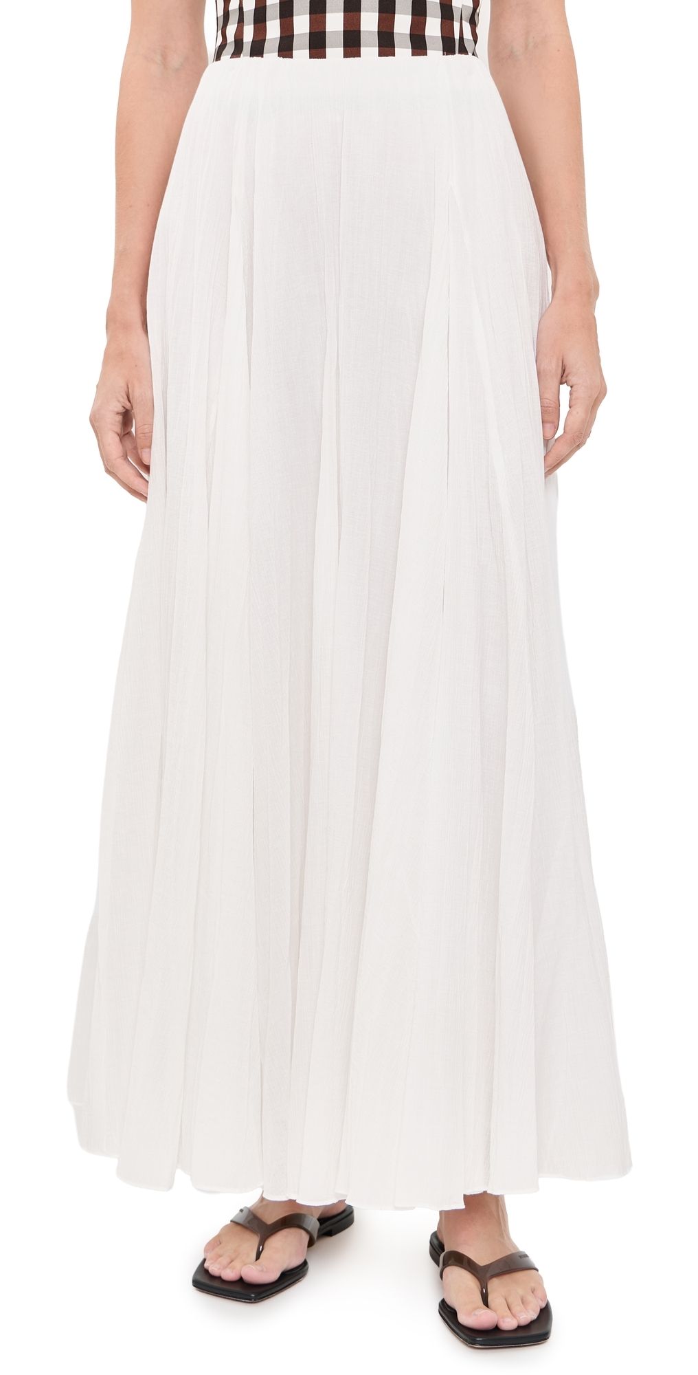 Vince Crinkled Maxi Skirt Off White S