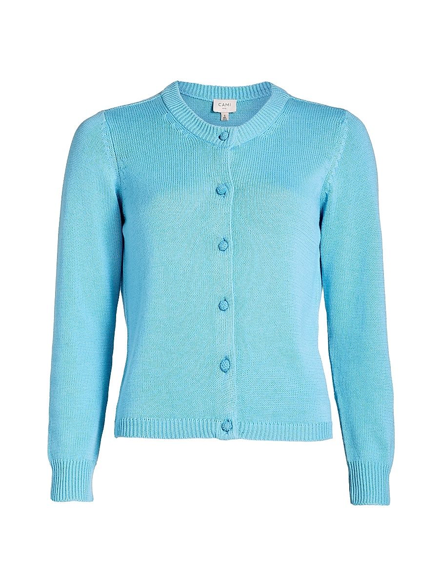 Women's Rufina Cotton-Blend Cardigan - Blue Grotto - Size XS
