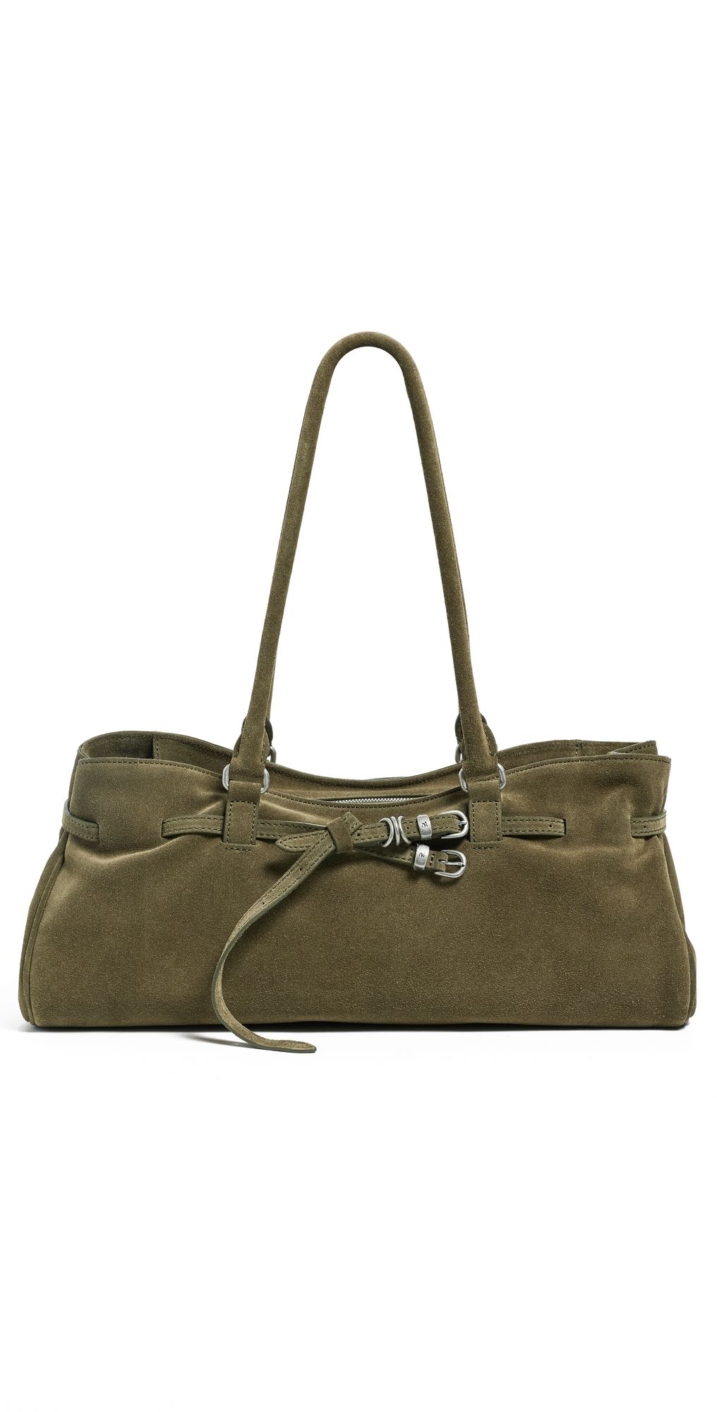 Marge Sherwood Soft Grandma Shoulder Bag Dark Olive Suede One Size