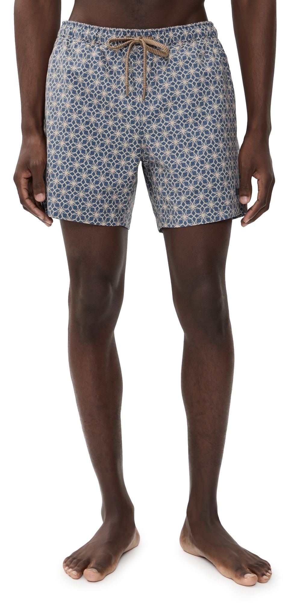 Faherty All Day Swim Trunks 6 Golden Lotus Tile S
