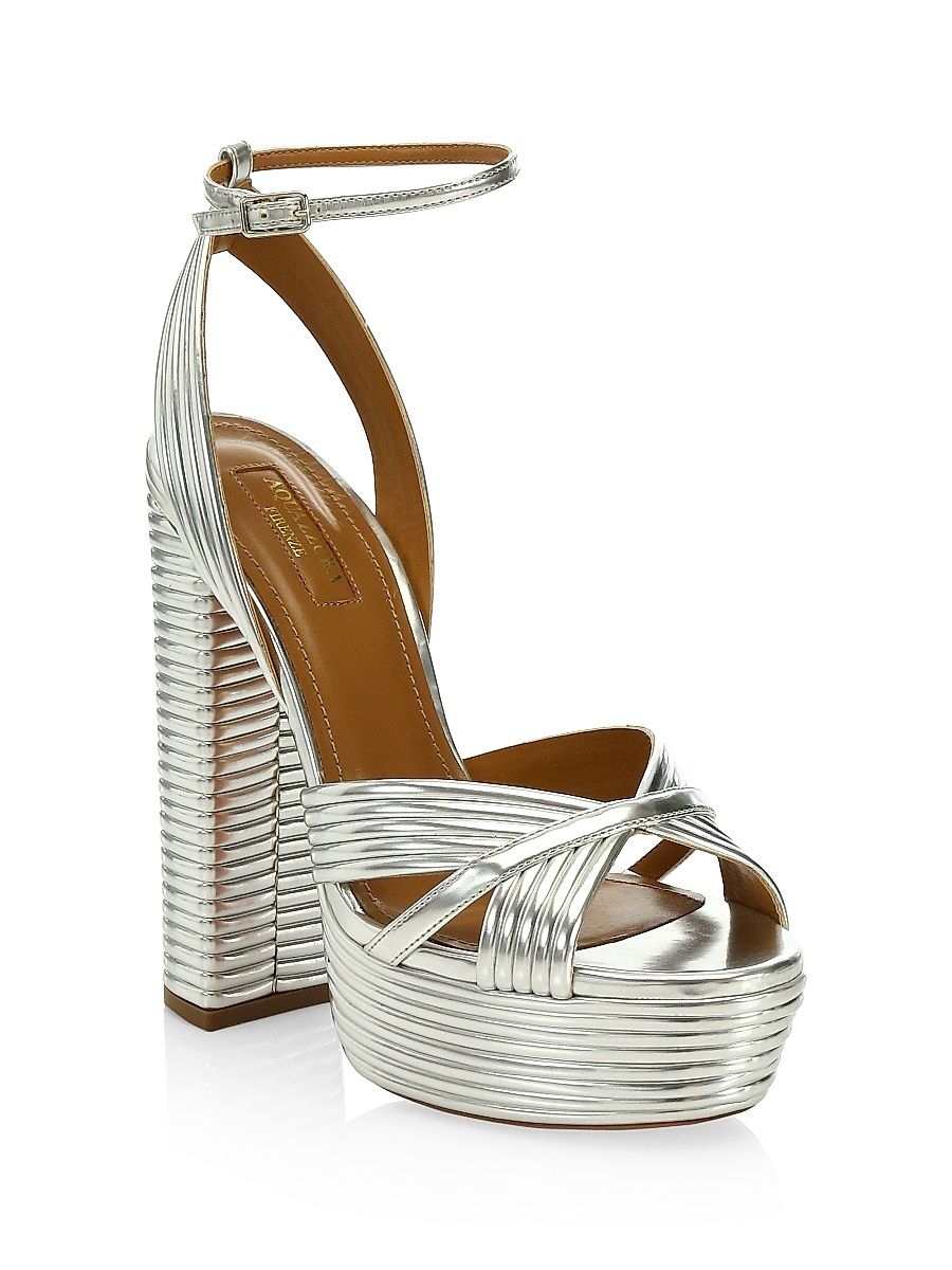 Women's Sundance Metallic Platform Sandals - Silver - Size 11
