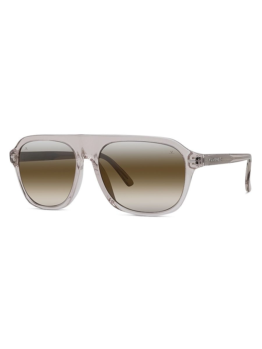 Men's Lifestyle-Belvedere 59MM Aviator Sunglasses - Shiny Beige Brown Mirror