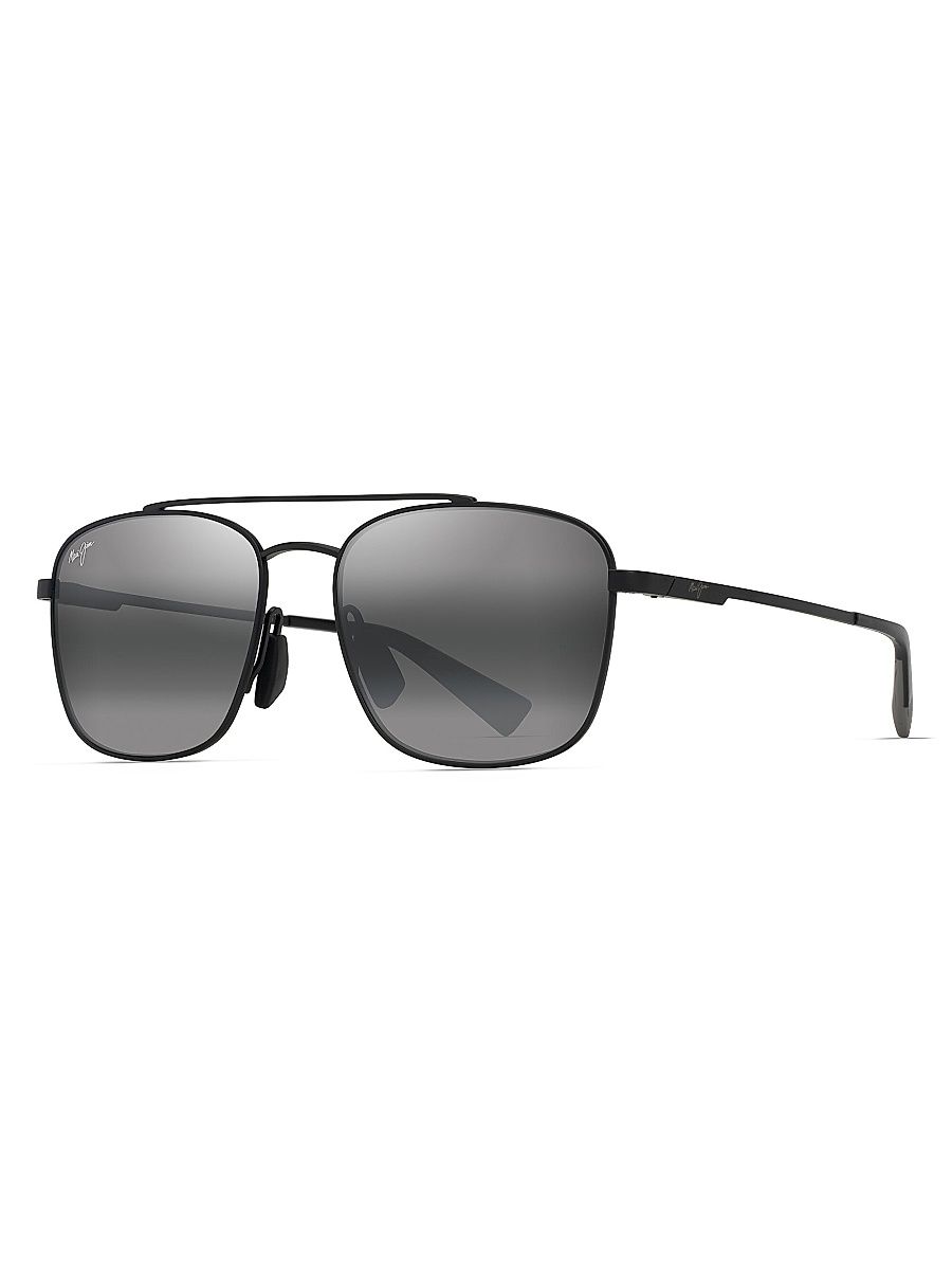 Men's Piwai AF 58MM Square Sunglasses - Matte Black Grey