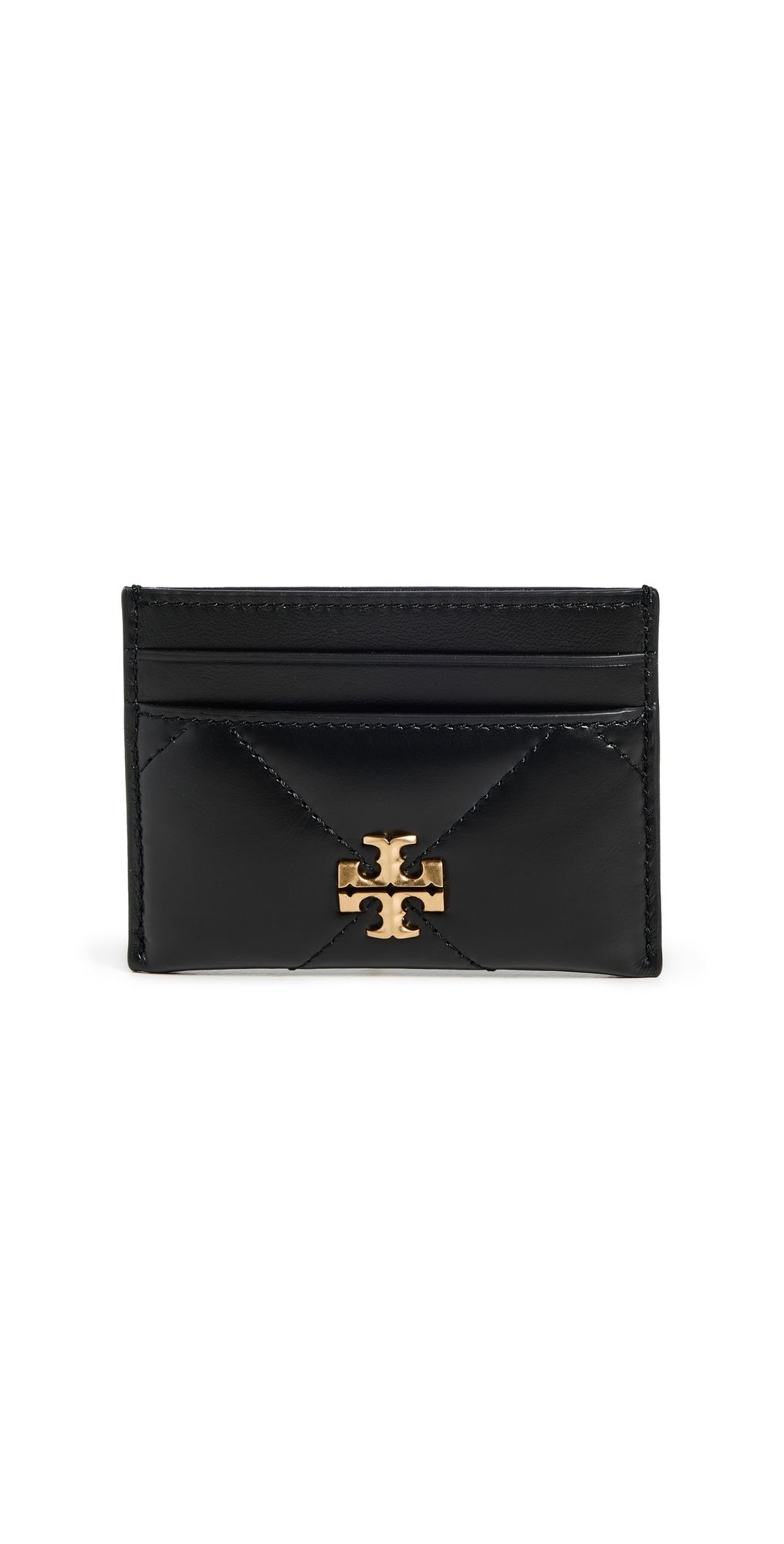 Tory Burch Kira Chevron Diamond Quilt Card Case Black One Size