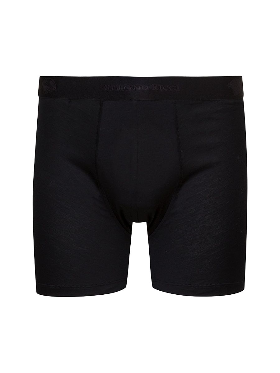 Men's Solid Cotton Boxer Briefs - Black - Size XS