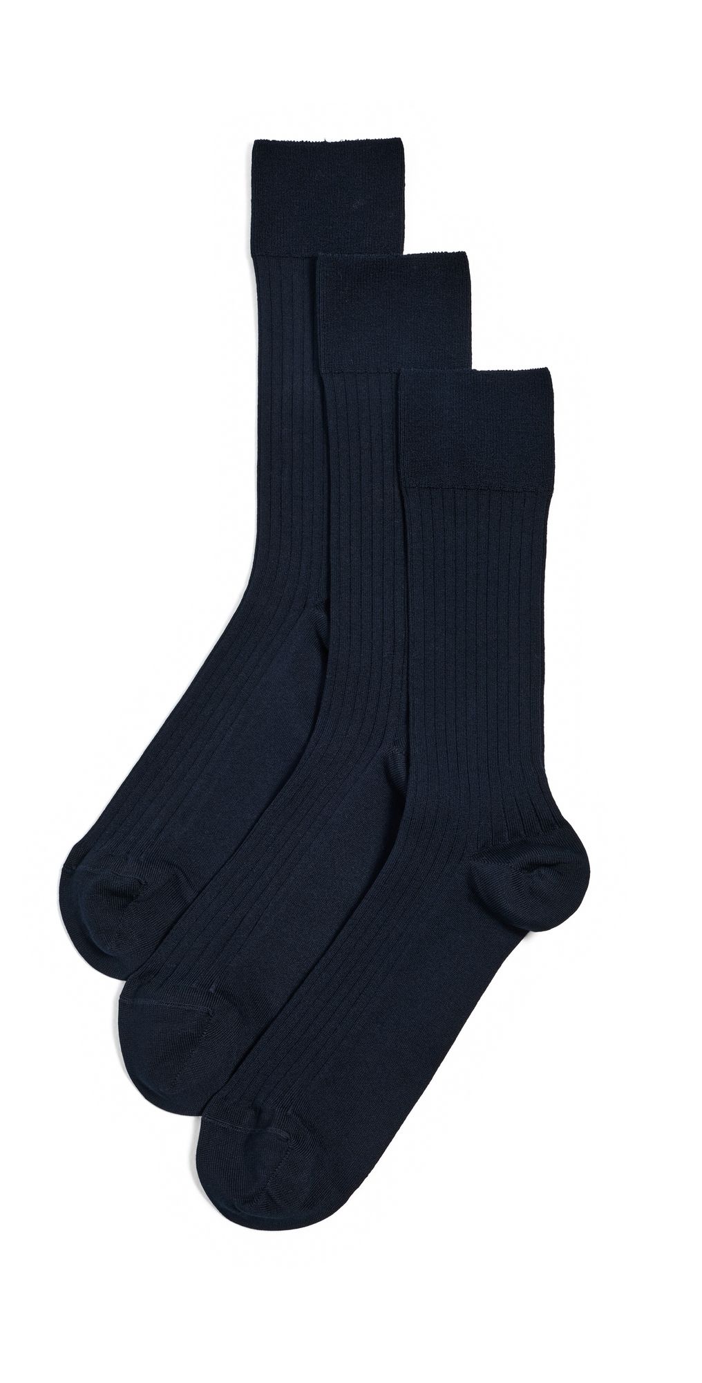 NN07 Cotton Ribbed Socks 3-Pack Navy Blue One Size