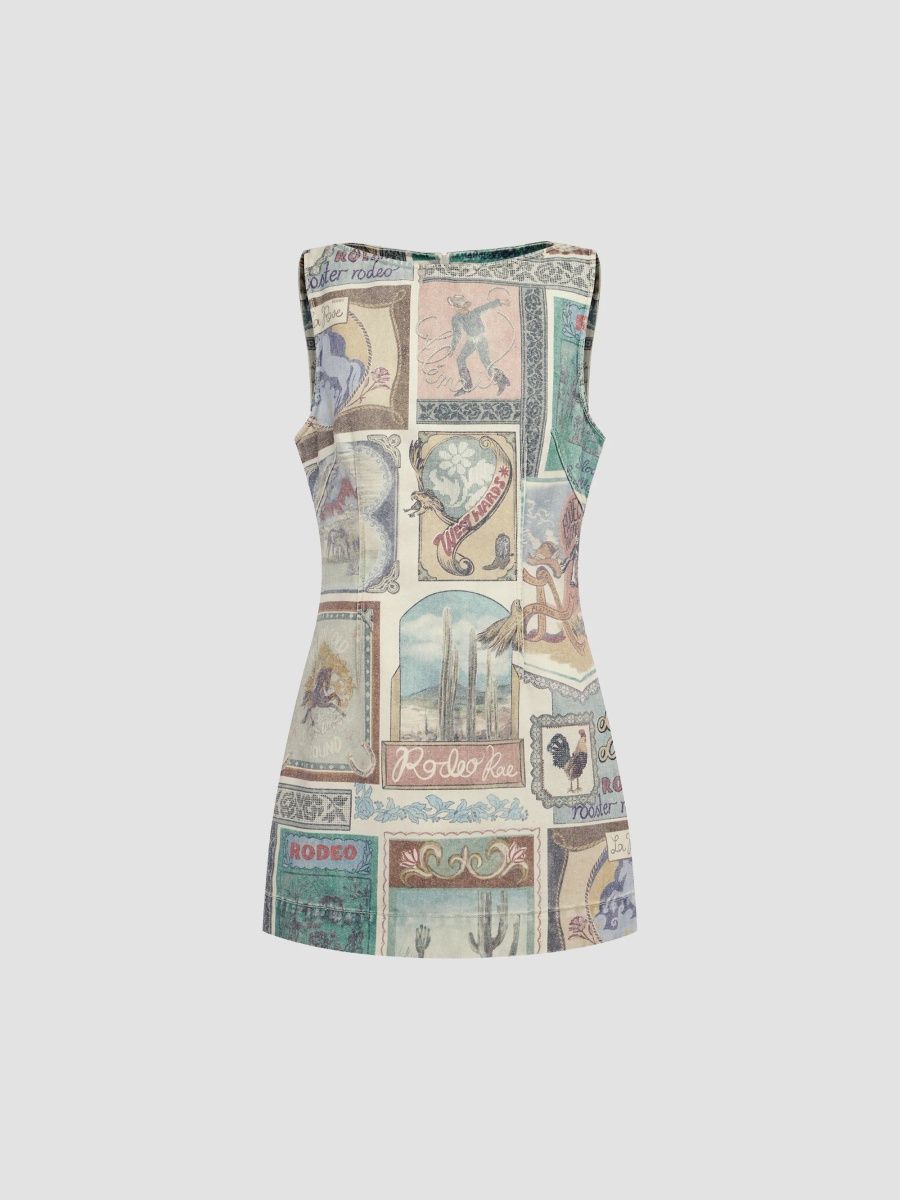 Women's Andie Printed Denim Mini Dress - Multi - Size 10