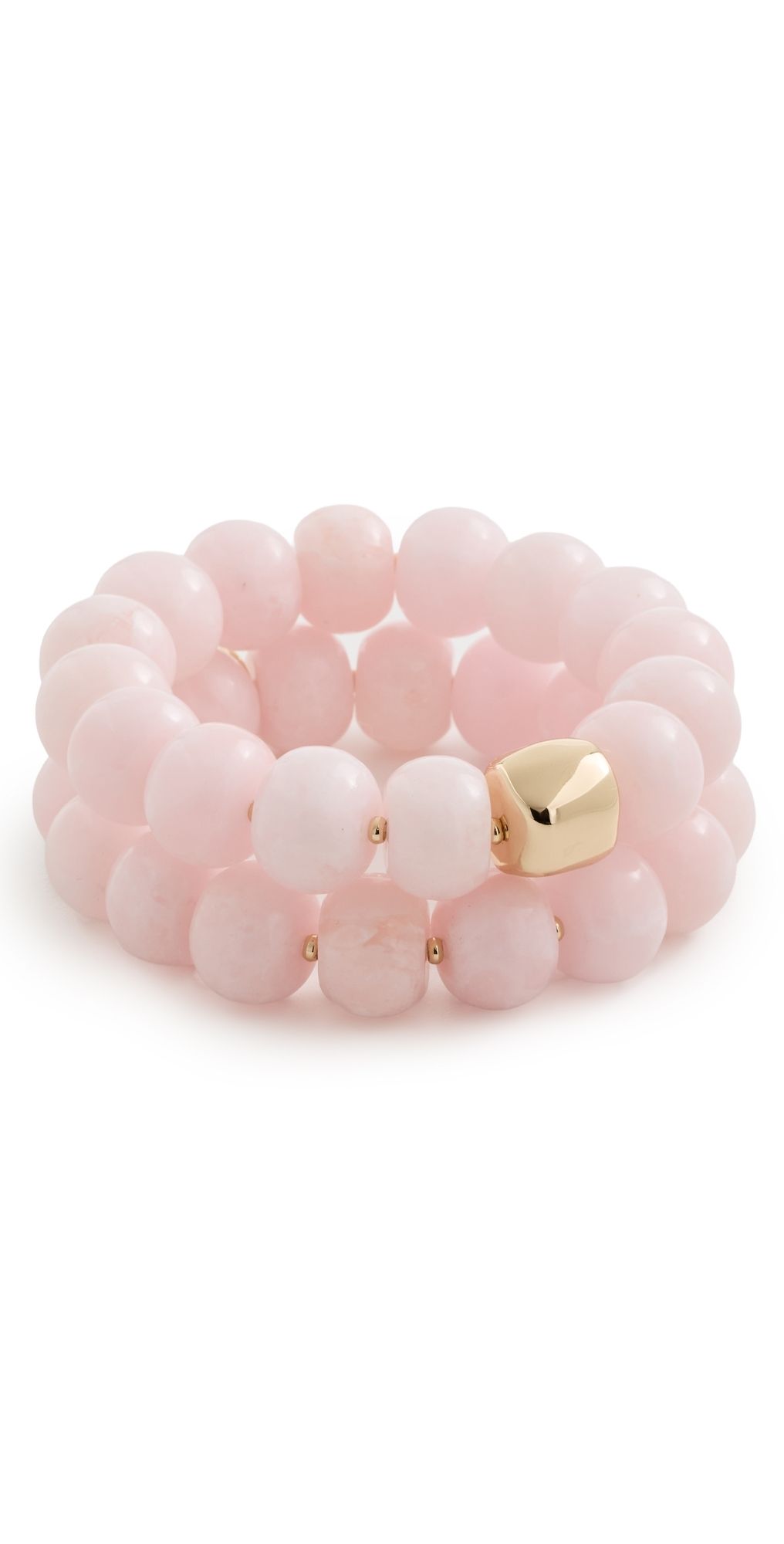 Ettika Power Bead Bracelet Stack In Rose Quartz Rose Quartz One Size