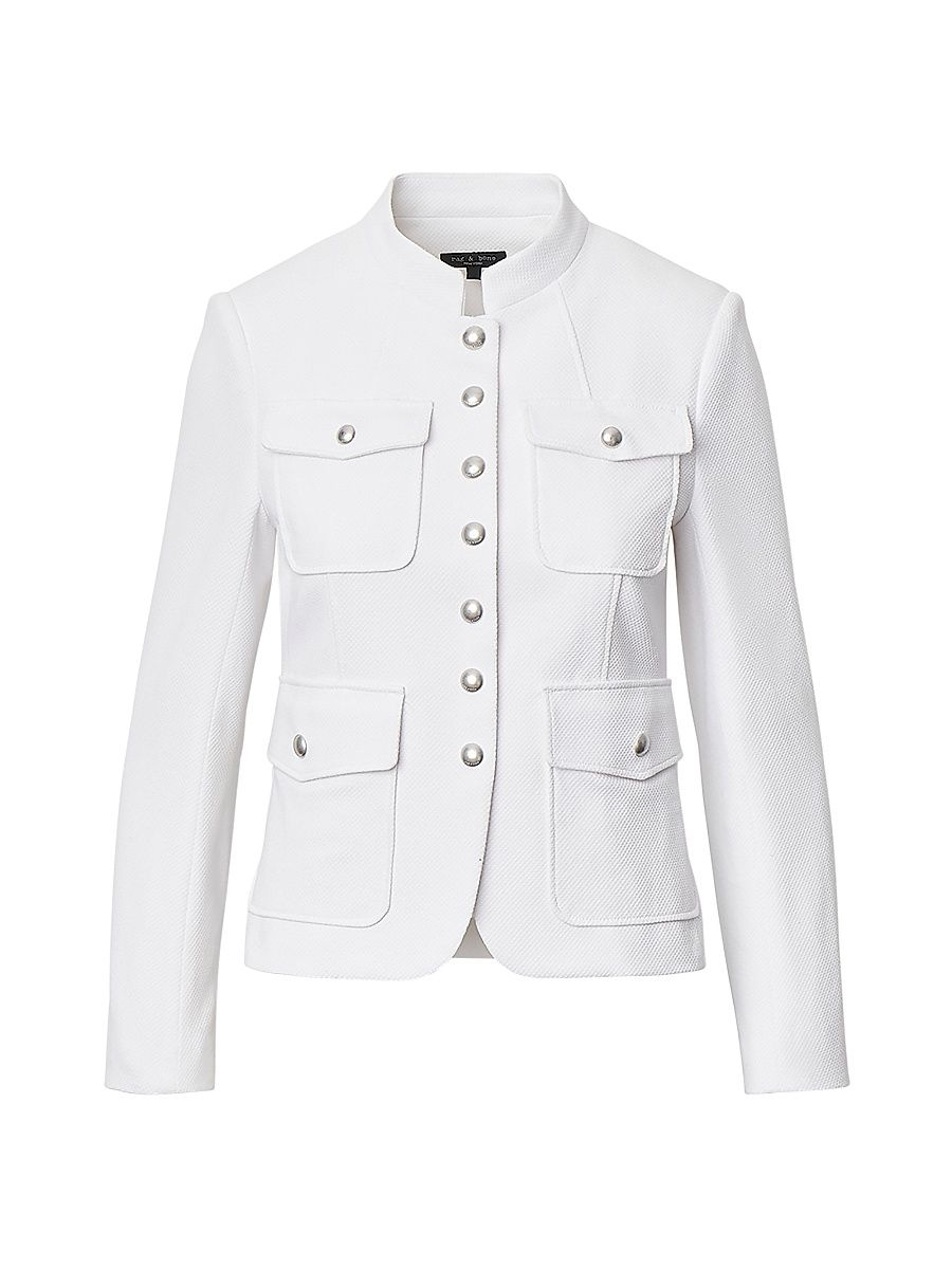 Women's Mercer Knit Single-Breasted Blazer - Ivory - Size 16