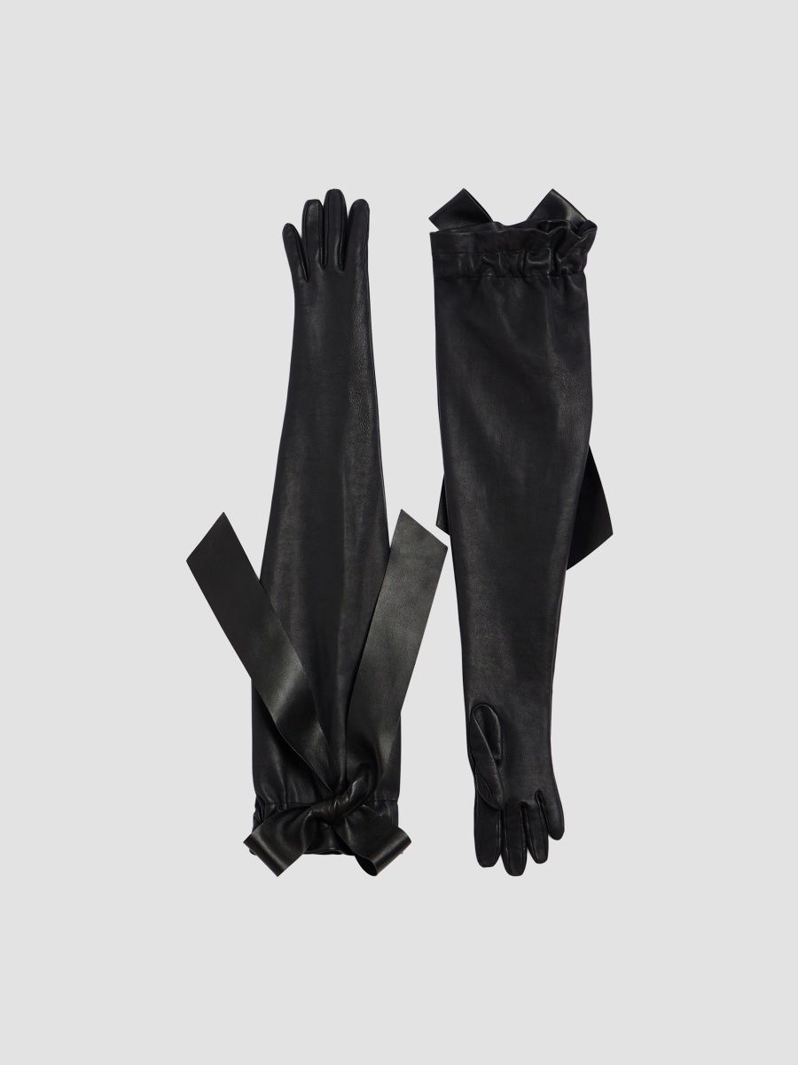 Givenchy Women's Bonbon Gloves in Nappa Leather - Black - Size 8