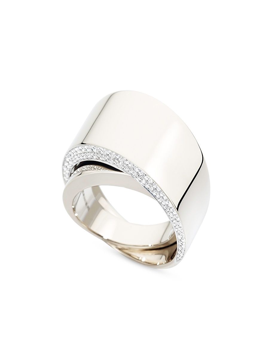 Women's Tourbillon 18K White Gold & 1.06 TCW Diamond Wrap Ring - Silver - Size 7