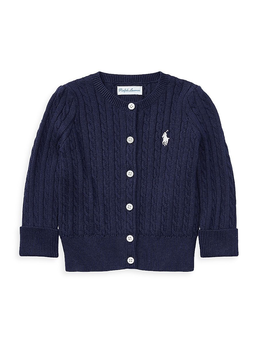 Baby Girl's Cable-Knit Cotton Cardigan - Hunter Navy - Size 9 Months