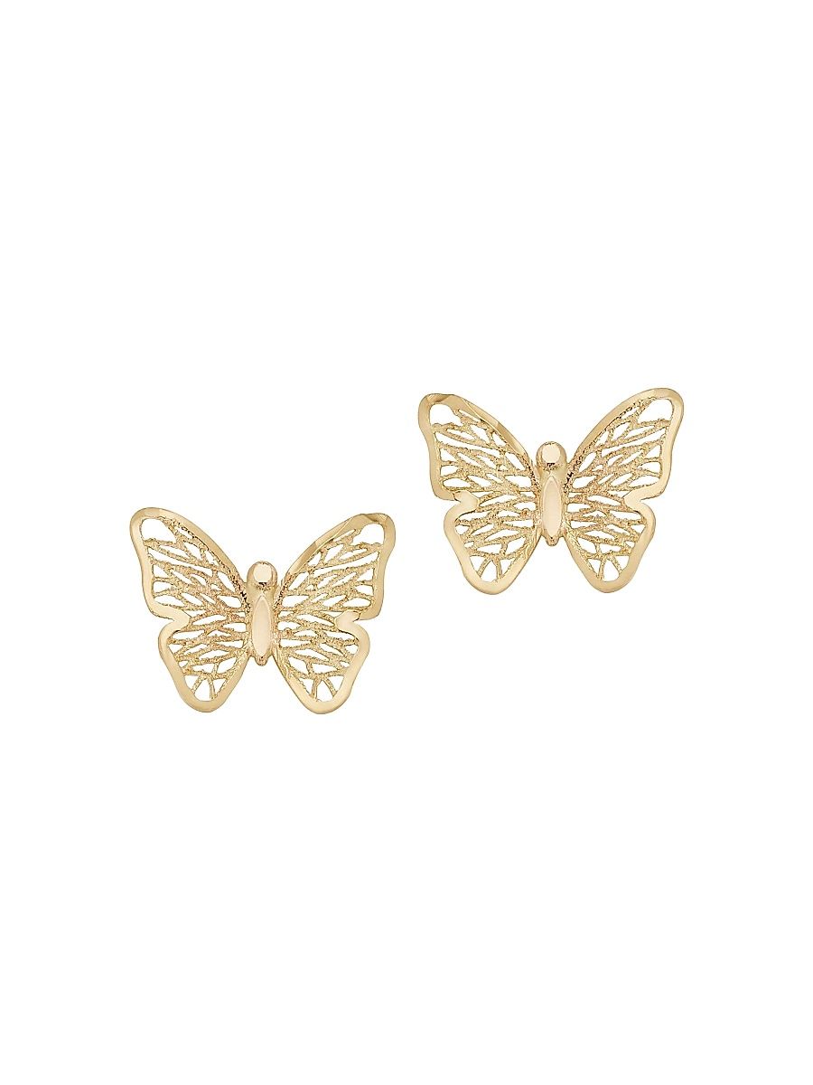 Women's 14K Yellow Gold Social Butterfly Studs - Yellow Gold