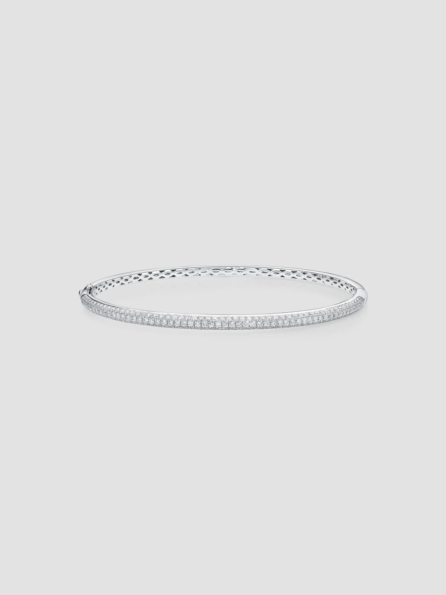 Women's 18K White Gold & 1.39-1.45 TCW Diamond Bangle - White Gold