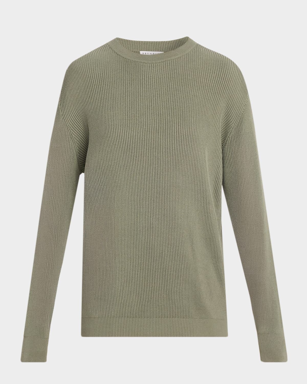Cotton English Rib Crewneck Sweater
