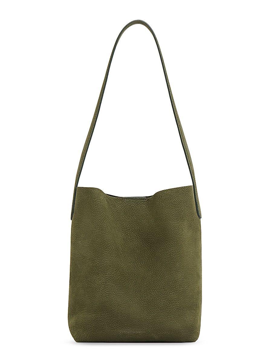Women's Small Everyday Cabas Suede Shoulder Strap - Algae