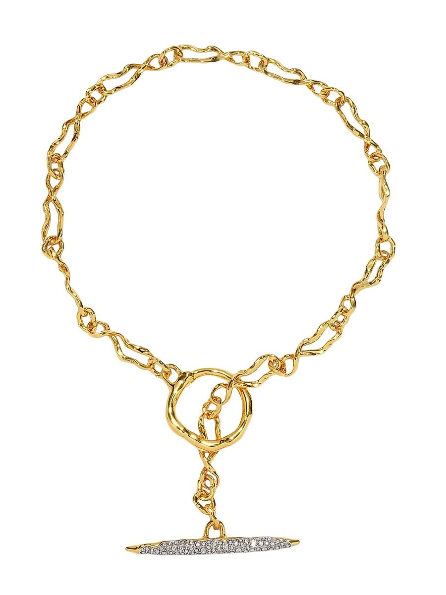 Women's Solanales 14K-Gold-Plated, Rhodium-Plated & Glass Crystal Toggle Necklace - Gold