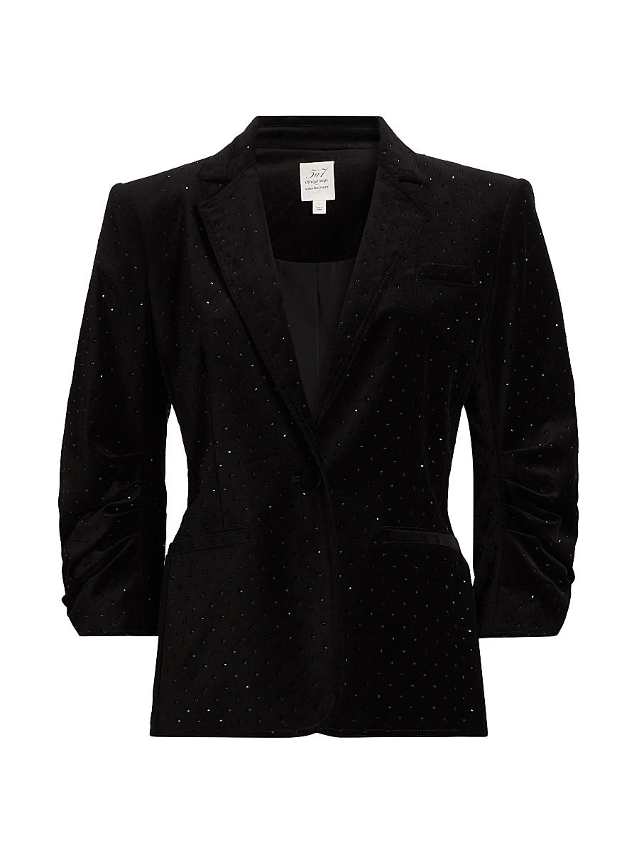 Women's Khloe Ditsy Velvetine Blazer - Black - Size 8