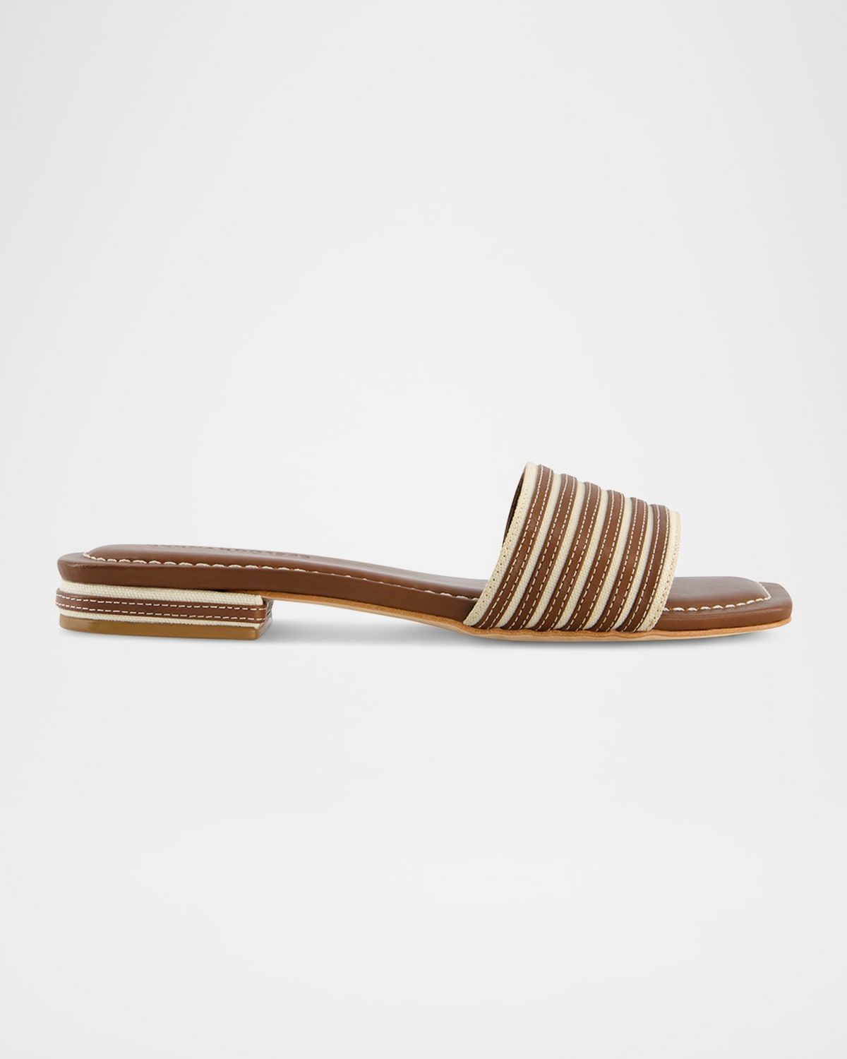 Myko Bicolor Flat Slide Sandals