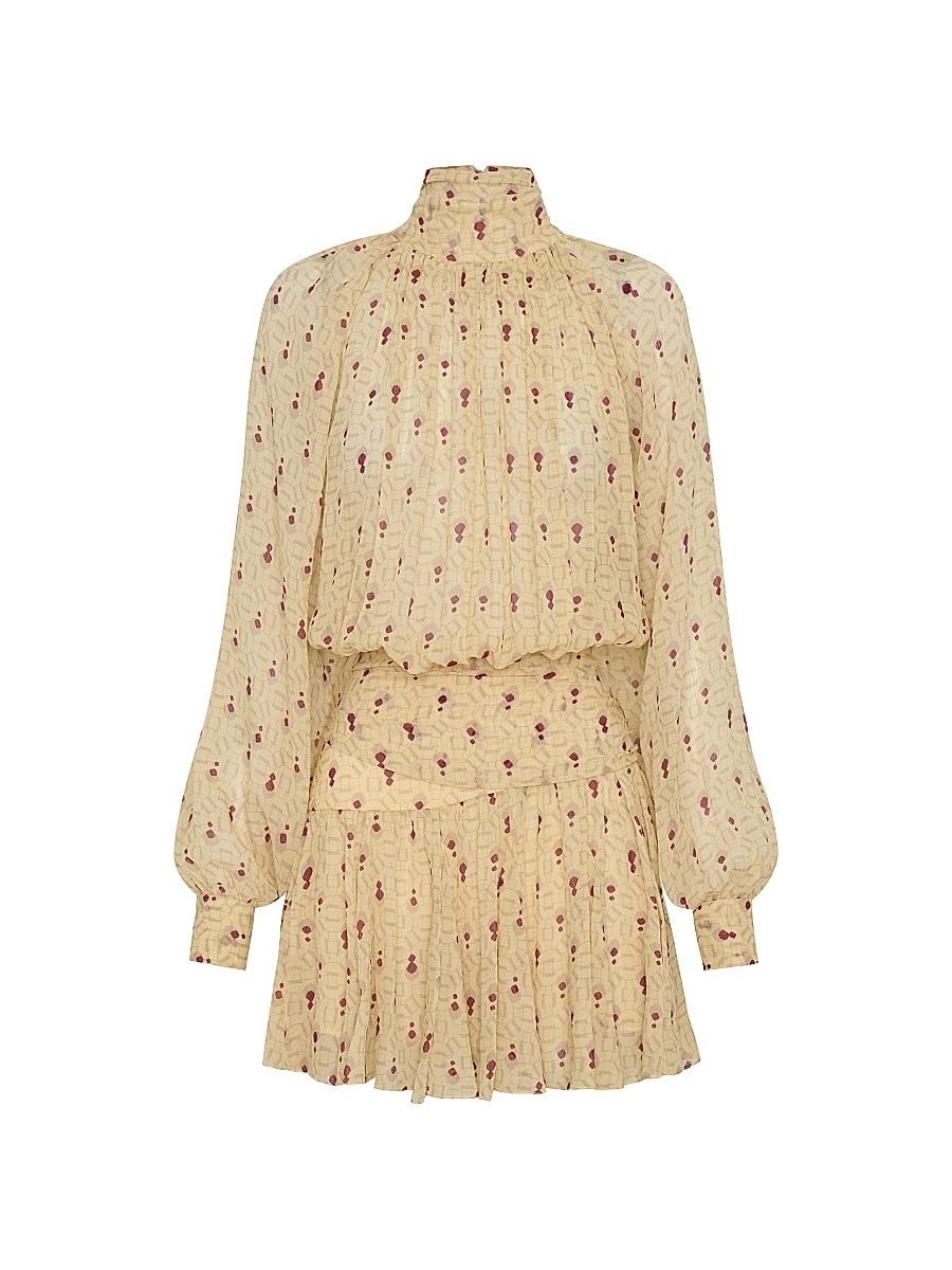 Women's Cecile Blouson Minidress - Opal Geo Butter - Size 12