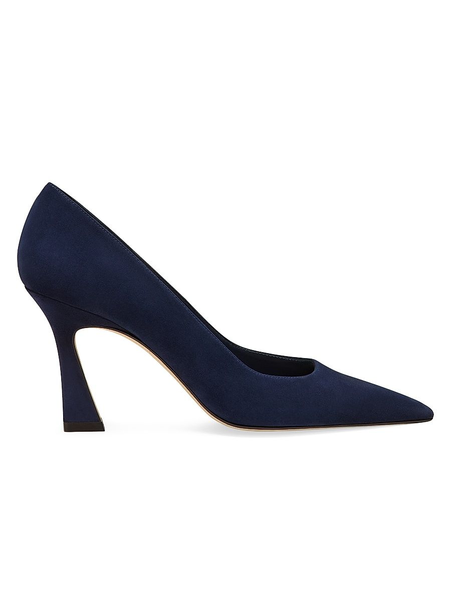 Women's Vinnie 85MM Suede Curved Pumps - Nice Blue - Size 10