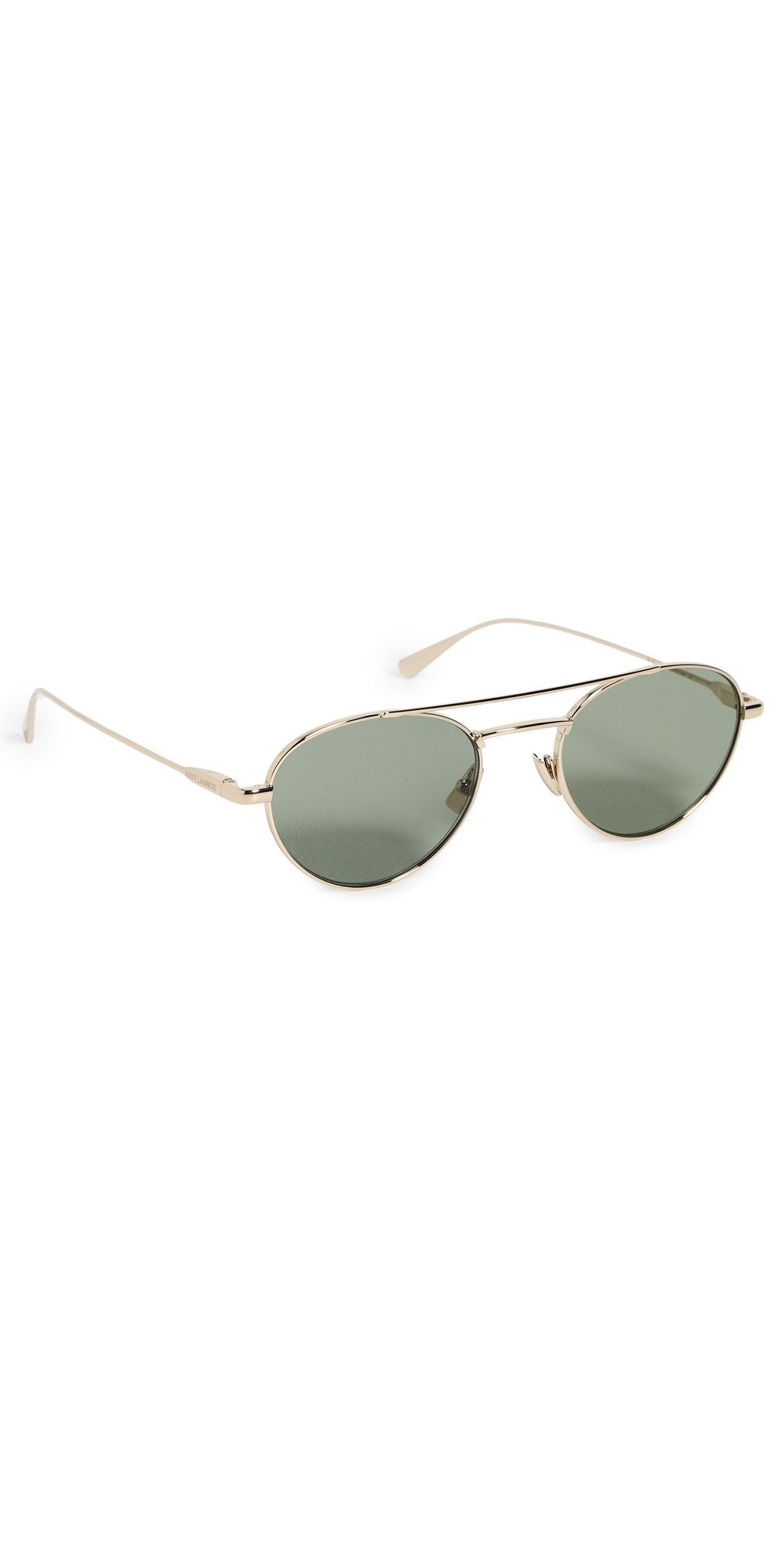 Saint Laurent SL 97 Sunglasses Gold-Gold-Green One Size