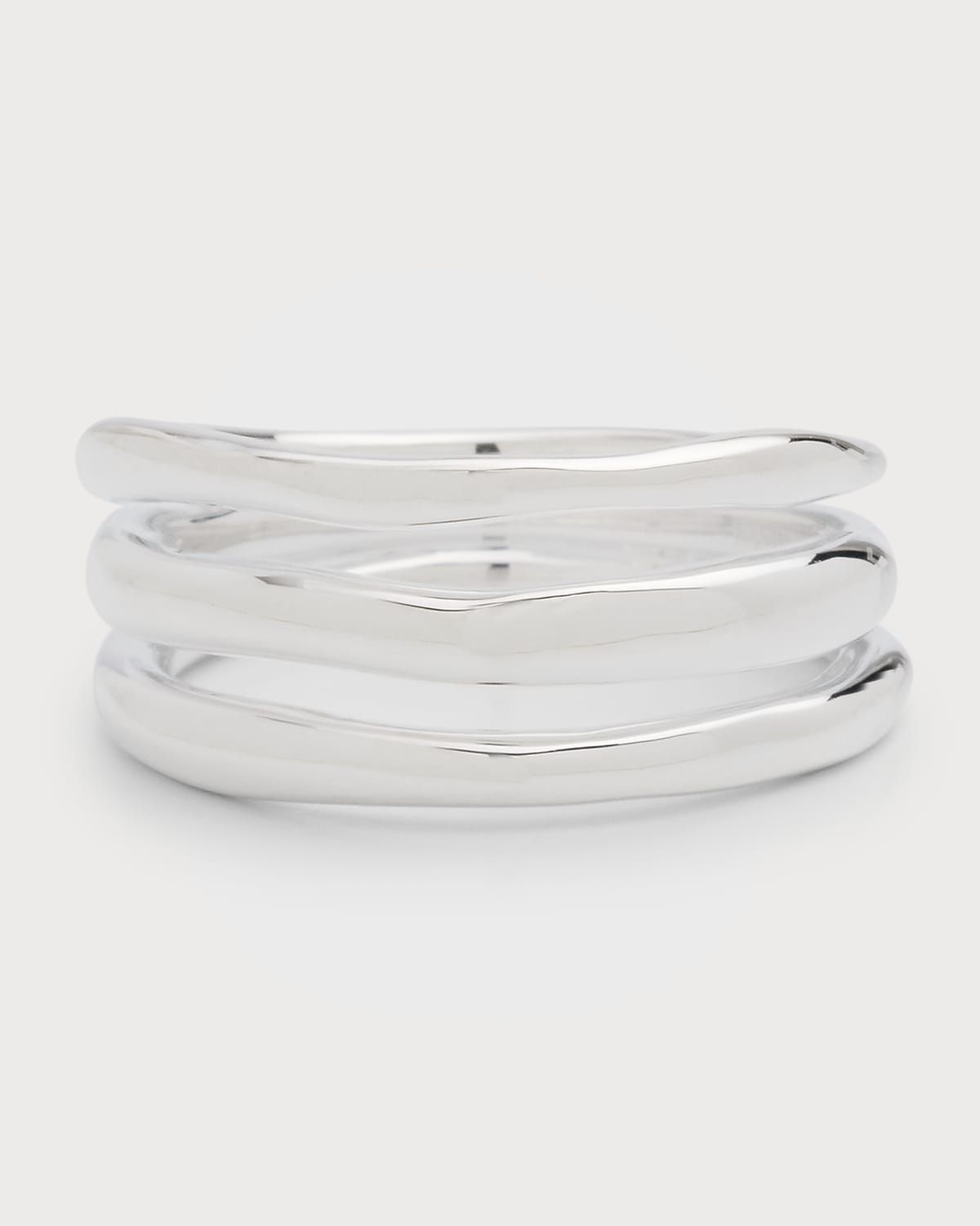 Triple Band Squiggle Ring in Sterling Silver