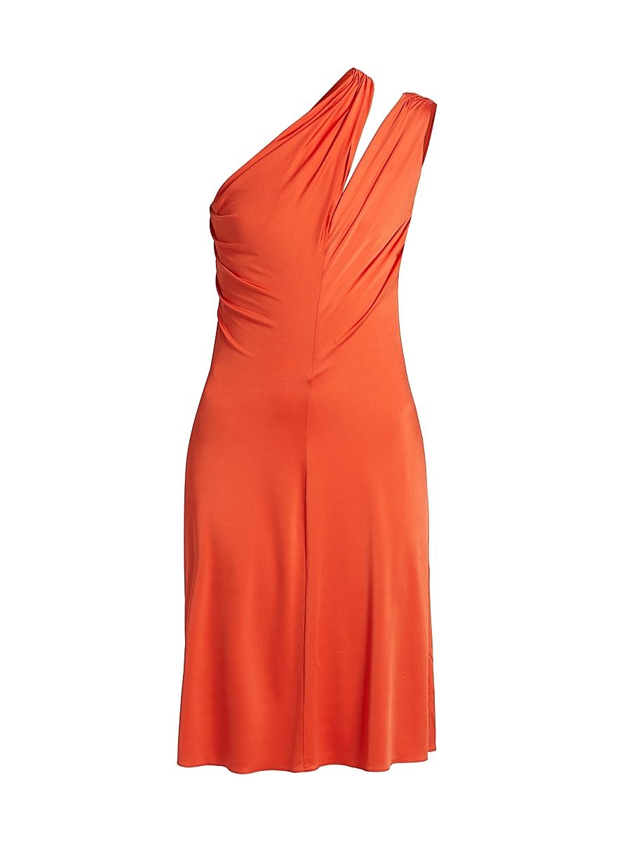 Women's Liquid Jersey One-Shoulder Cocktail Dress - Papaya - Size 6