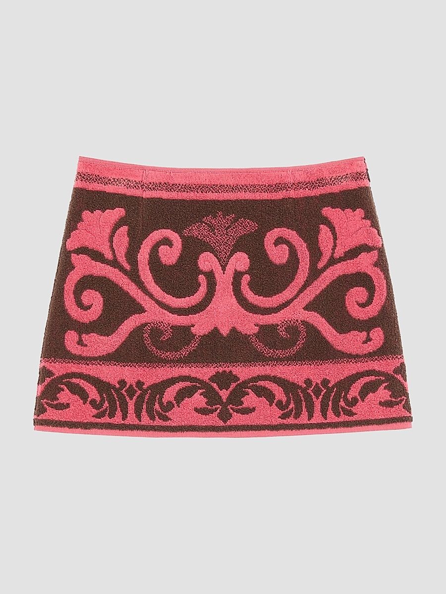 Women's Terry Cloth Skirt - Chocolate Coral - Size Medium