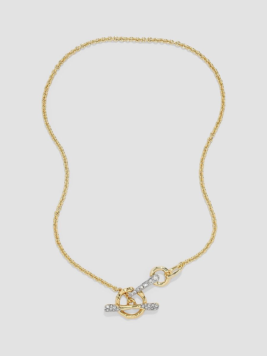 Women's Solanales 14K-Gold-Plated, Rhodium-Plated & Crystal Toggle Bar Necklace - Gold