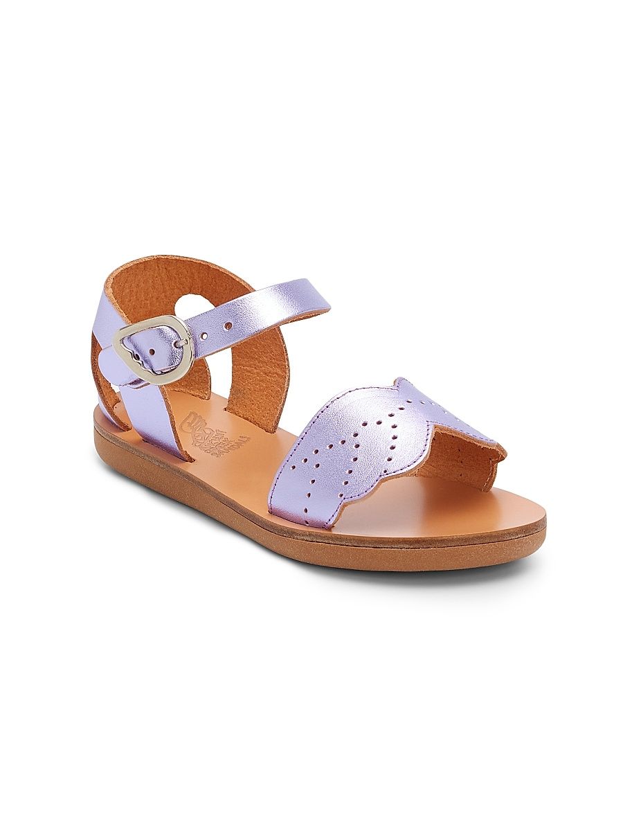 Baby Girl's, Little Girl's & Girl's Andromeda Leather Sandals - Metallic Lilac - Size 12 (Child)