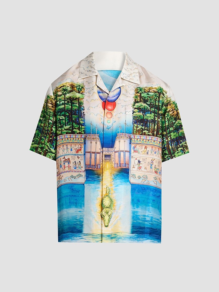 Men's Trompe L'Oeil Camp Shirt - Size XXXL