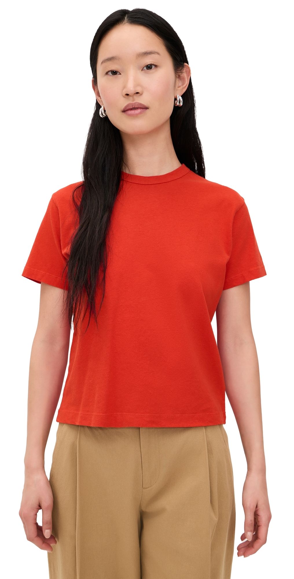 Alex Mill Garcon Tee In Linen Cotton Tomato S