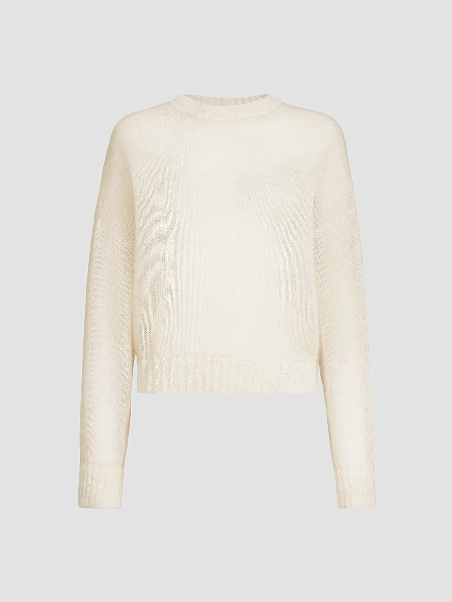Women's Mohair and Wool Sweater - Ivory - Size XS