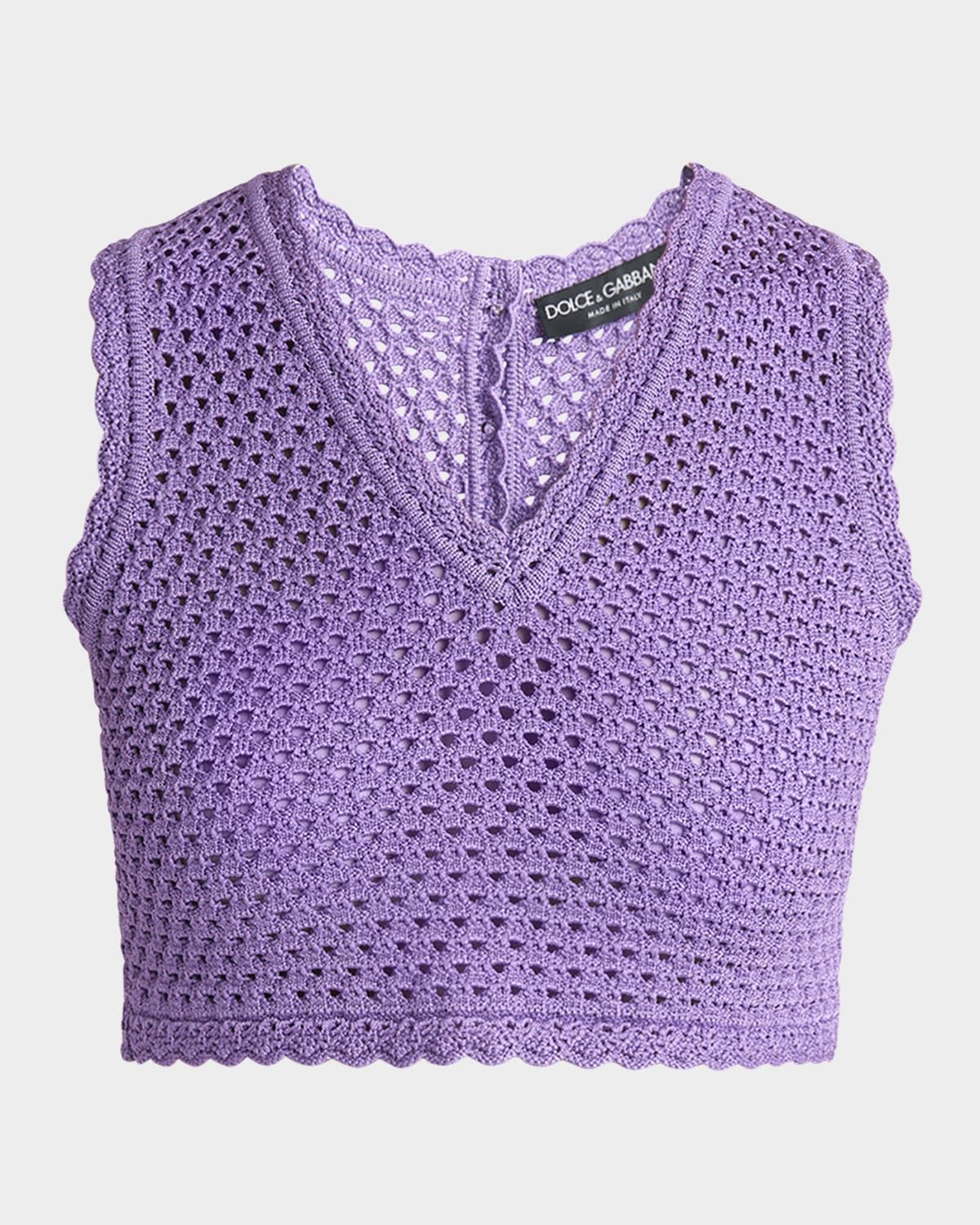 Crochet Knit Crop Tank Top