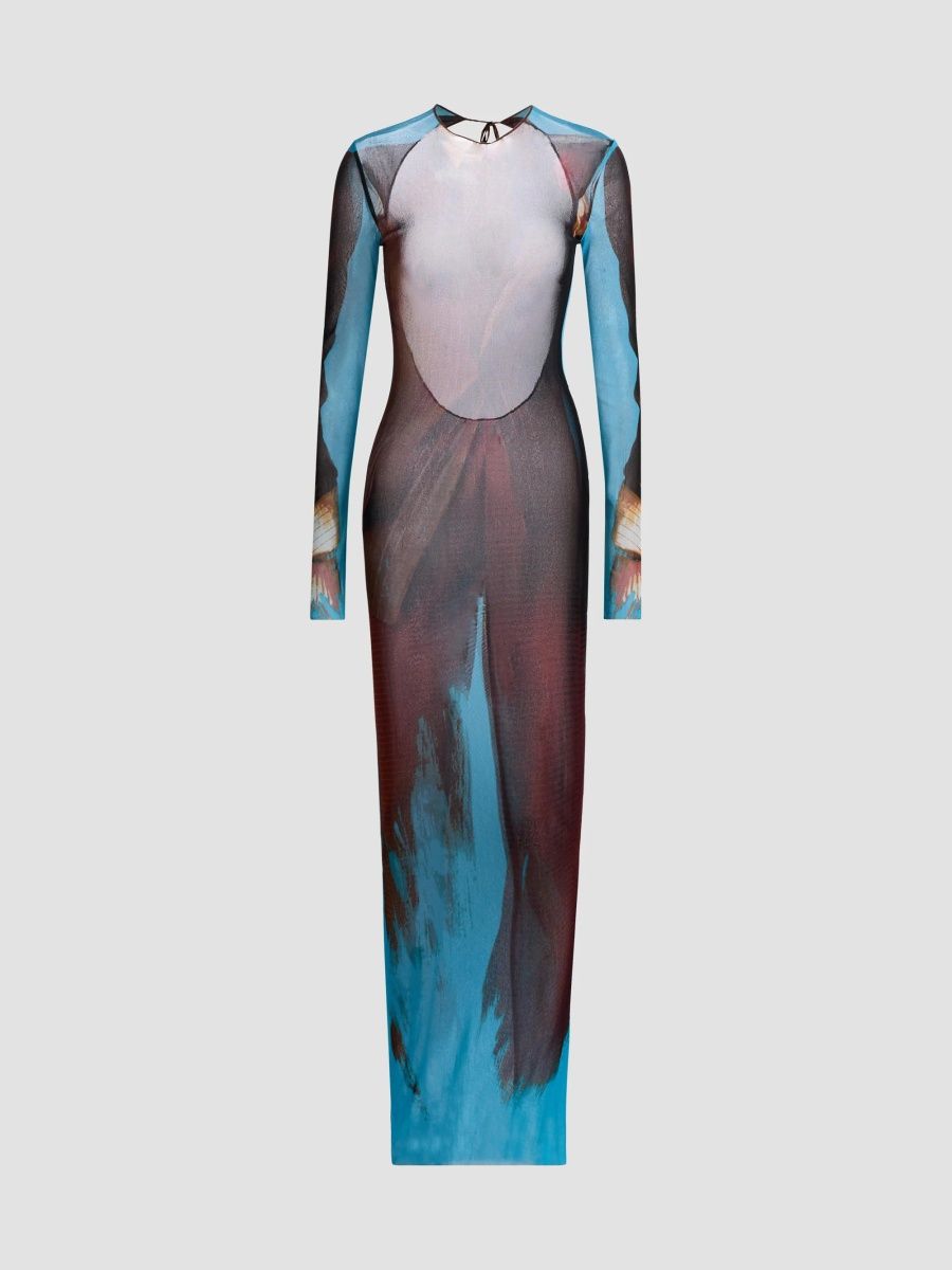 Jean Paul Gaultier Women's La Robe Tennis Costume Printed Maxi Dress - Multicolor - Size XS