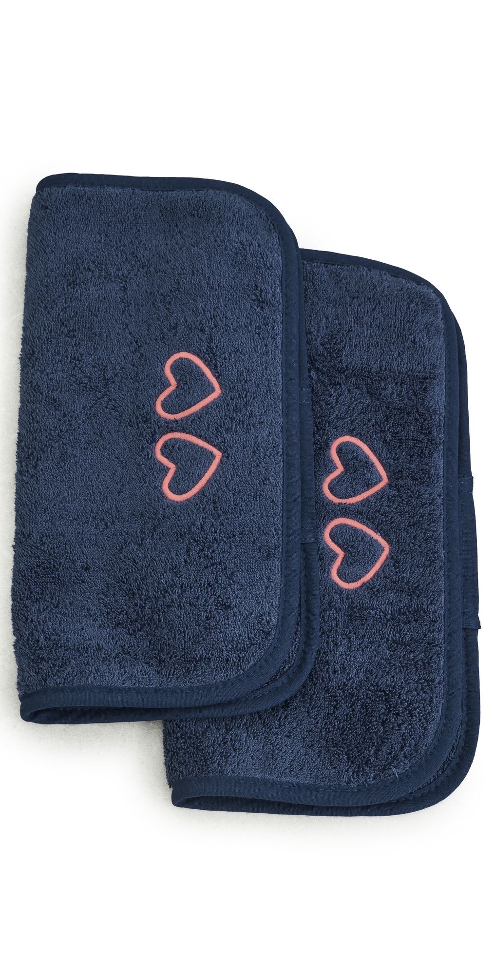 Weezie Makeup Towels 2 Pack Coral Hearts One Size