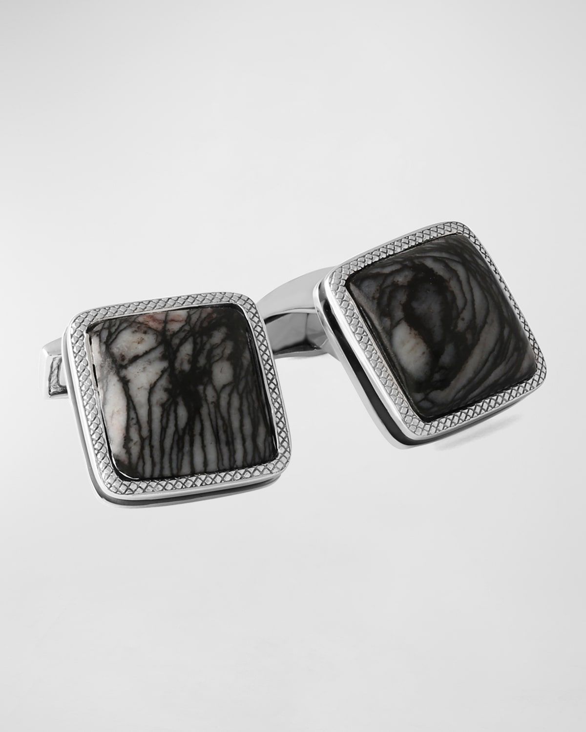 Marble Quartzite Silver Cufflinks
