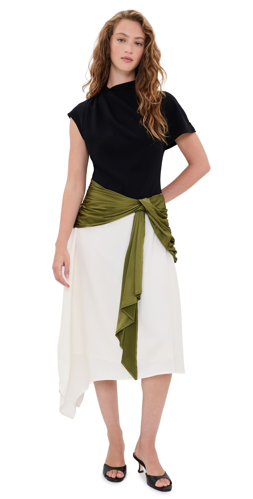 STAUD Davina Dress Black/Pear Multi 00