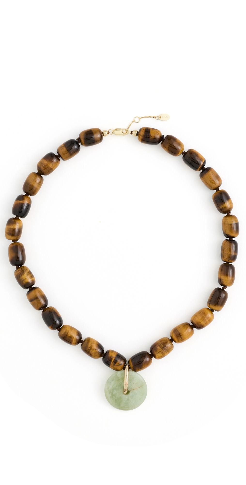 SHASHI Eye of Tiger Necklace Tigerseye/Jade One Size