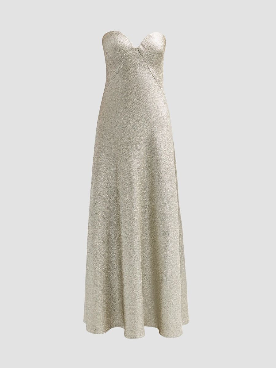 Ulla Johnson Women's Salome Strapless Maxi Dress - Argent - Size 10