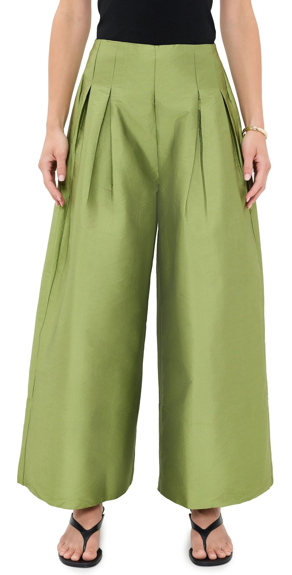 Chan Luu Techno Taffeta Trousers Tulip Stem 3