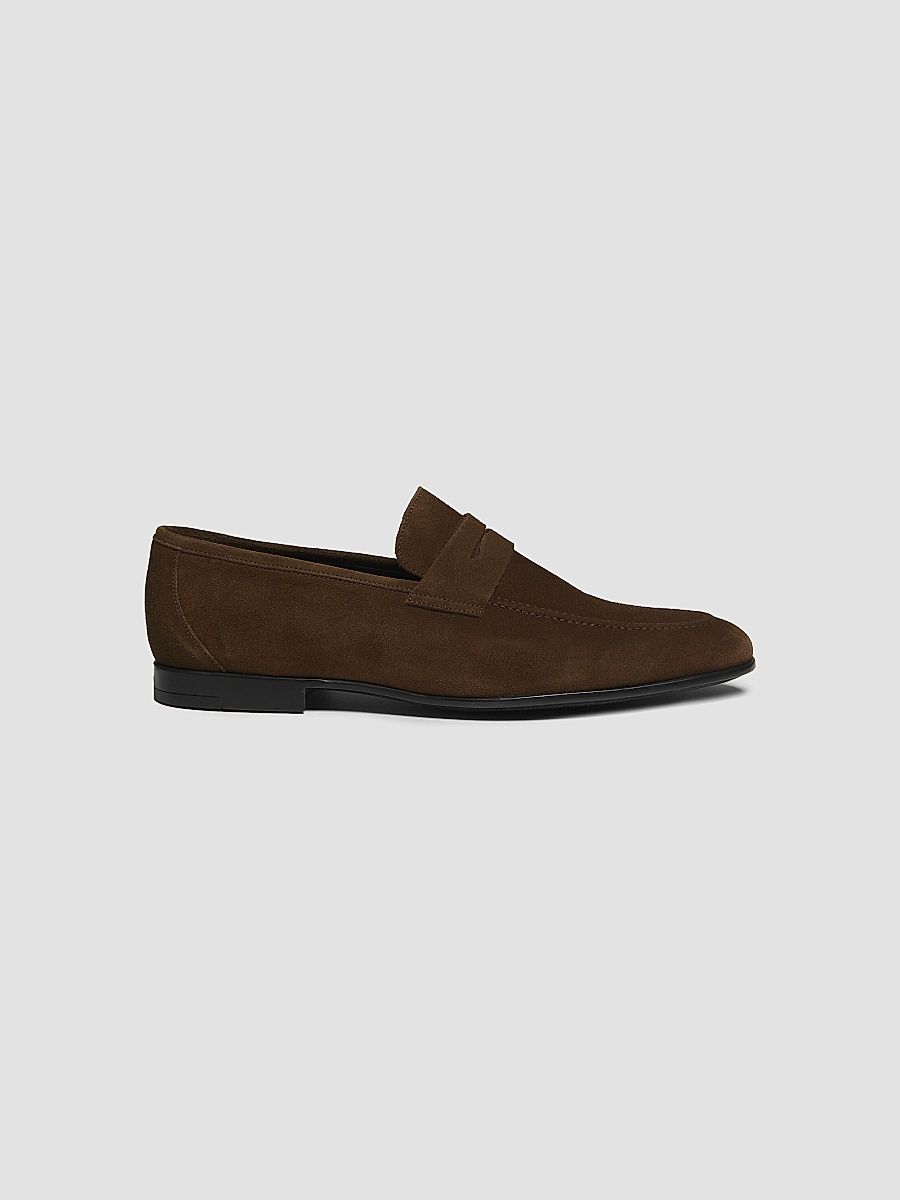 To Boot New York Men's Dunmore Suede Penny Loafers - Softymarone - Size 14