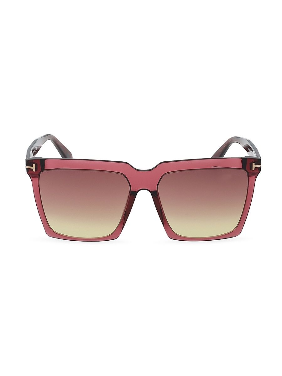 Women's Sabrina 58MM Square Sunglasses - Transparent Bordeaux Gradient