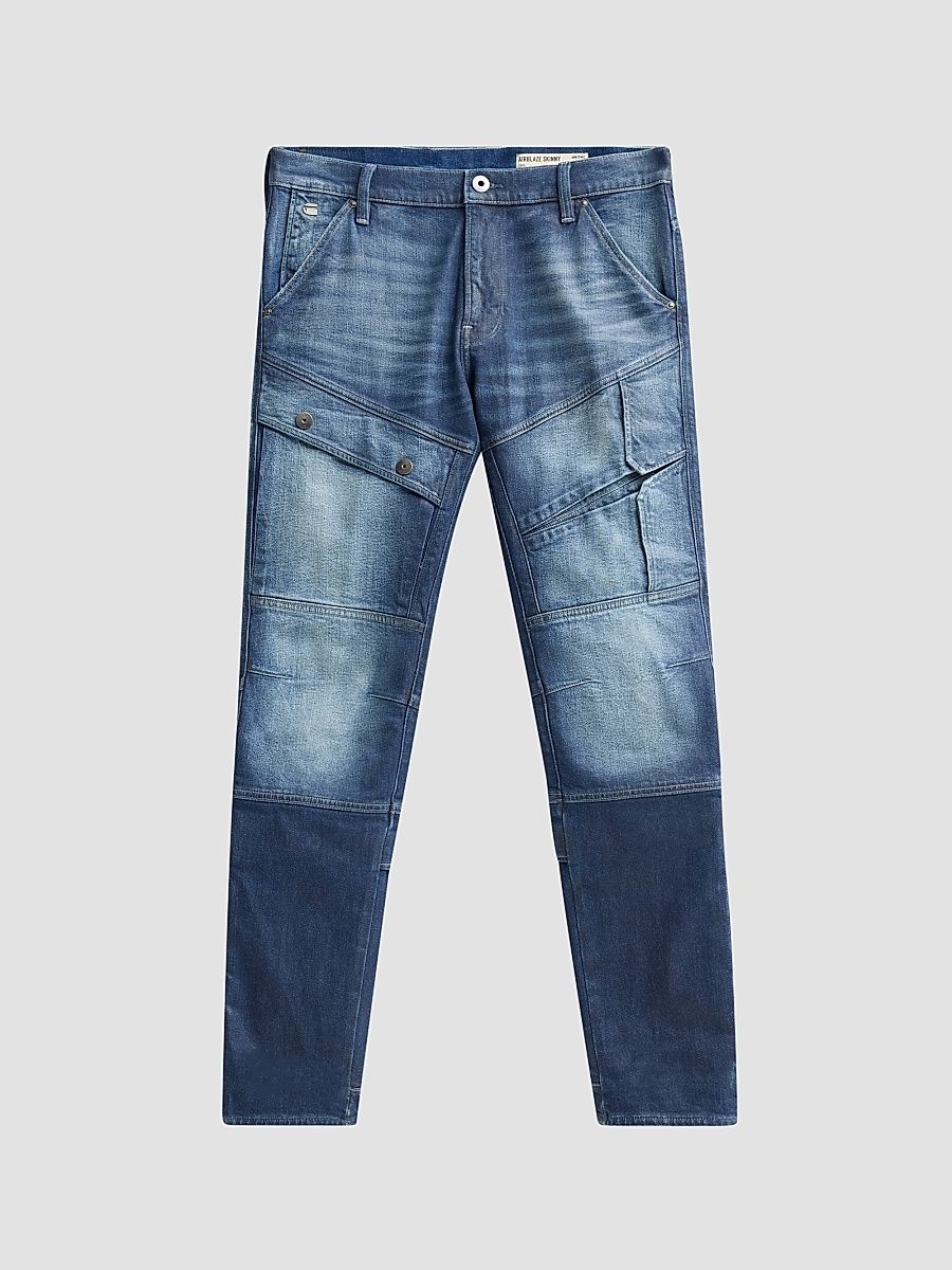 Men's Airblaze 3D Coated Skinny Jeans - Coated Mid Blue - Size 40