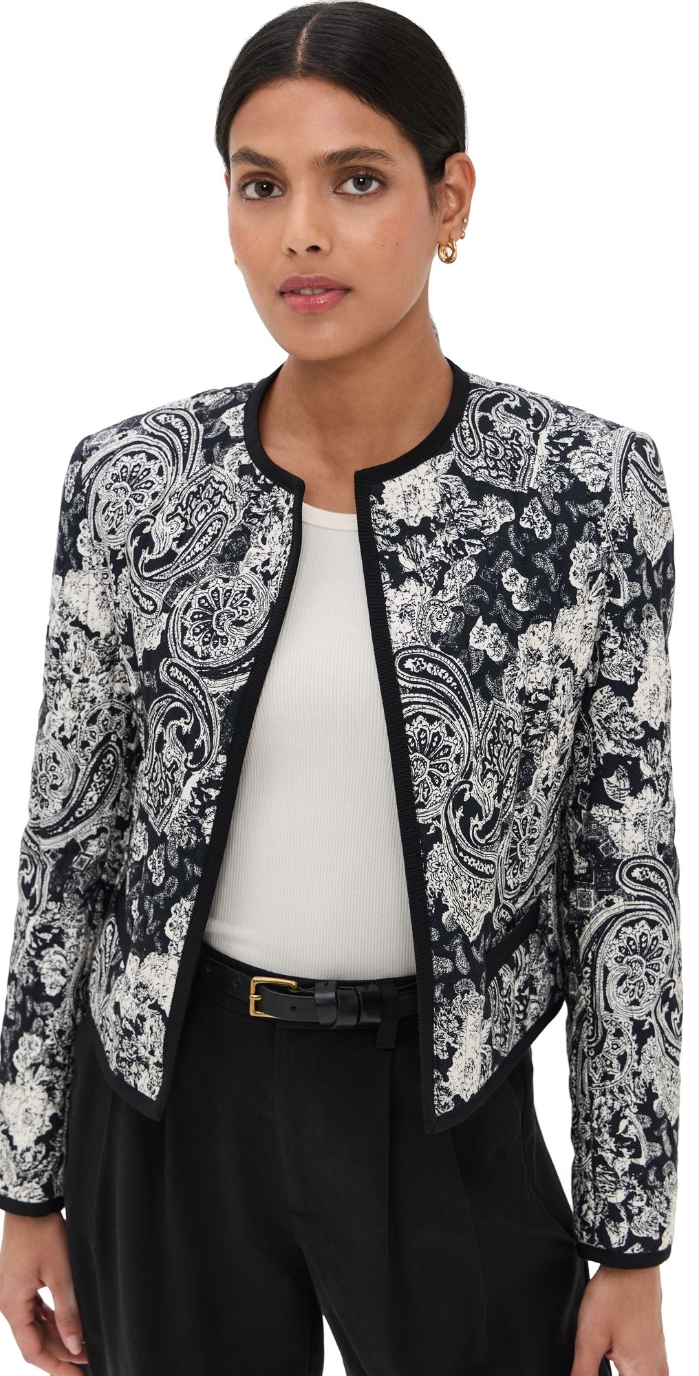 Nili Lotan Bono Jacket Mixed Paisley Print M